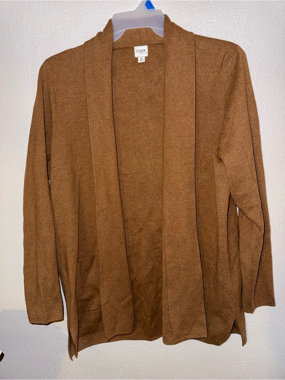 (XL) J. Crew Camel Brown Open-Front Cardigan
